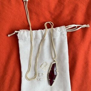 Kendra Scott Gold and Red Adjustable Pendant Necklace